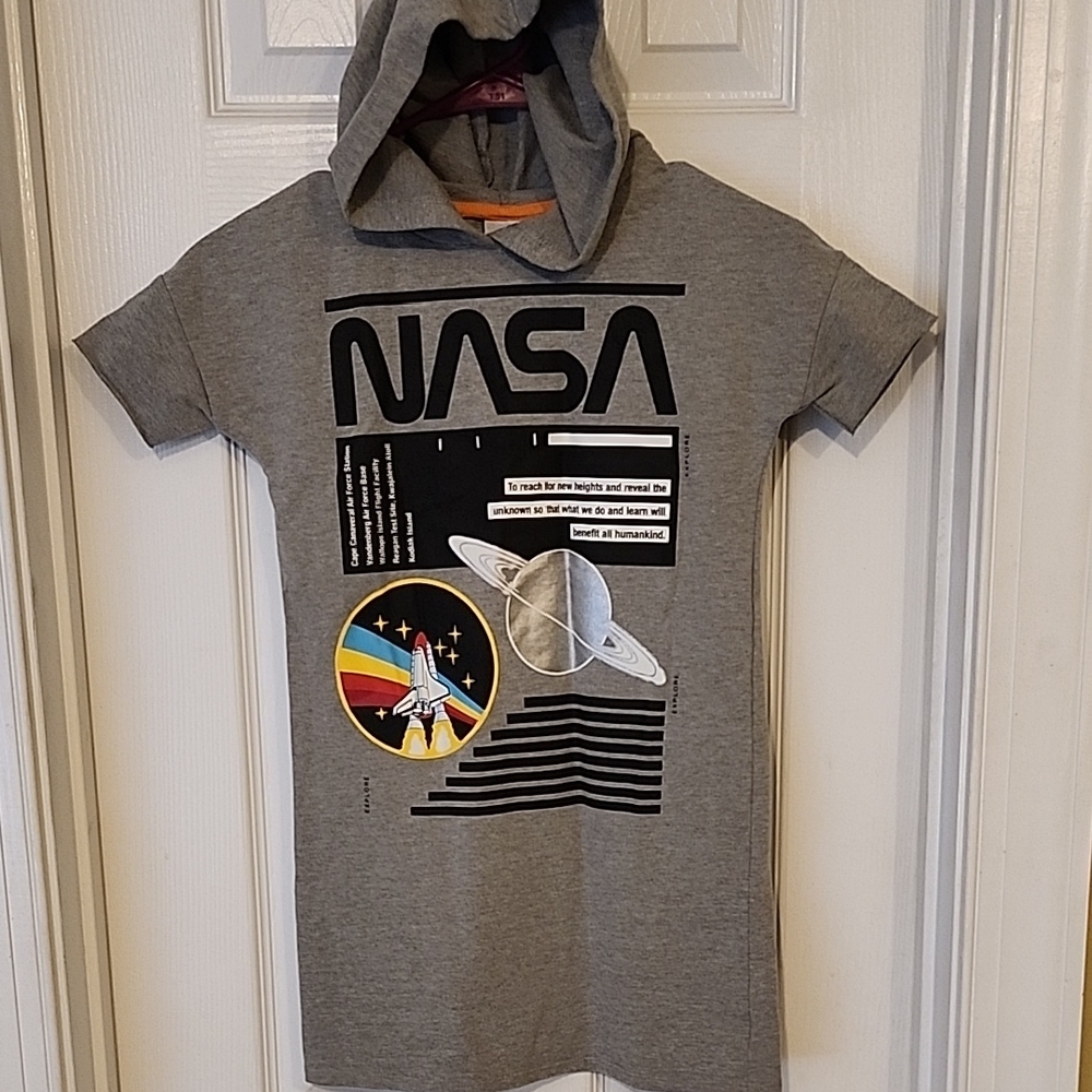 Kids Gray Hooded T-Shirt dress